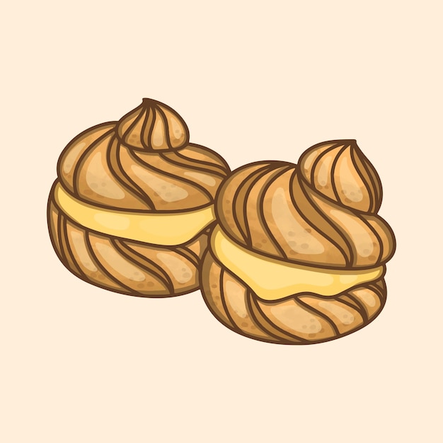 Delizioso choux pieno di crema