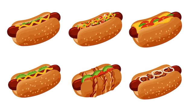Delizioso hot dog fast food con salsiccia alla griglia affumicata hot dog americano fatto in casa