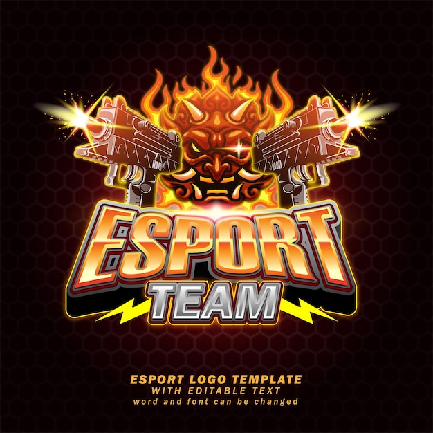 DEMON ARMA ESPORT LOGO GIOCO EFFETTO TESTO MODIFICABILE