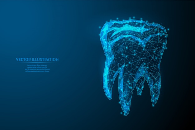 Dente umano da vicino. Anatomia di organo modello. Ortodonzia, stomatologia. Concetto di trattamento dei denti, spazzolatura orale. Medicina e tecnologia innovative.