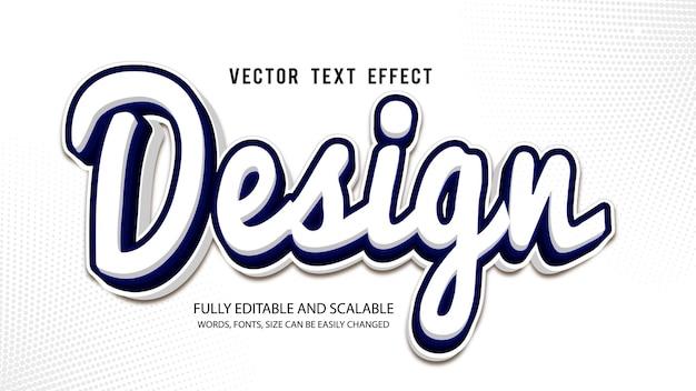 Design 3d effetto testo modificabile vettoriale con sfondo carino