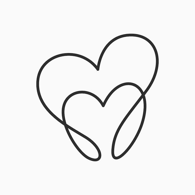 Design a cuore in stile minimal line art