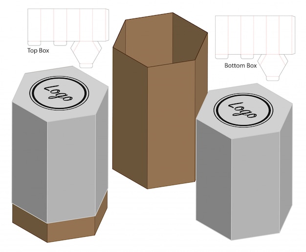 Design a forma di fustella per imballaggio di Tall Box. Mock-up 3d