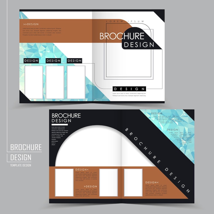 Vettore design alla moda per brochure piegate a metà