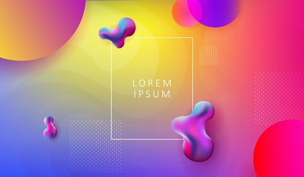 Design astratto della luce arcobaleno con forme geometriche colorate e cerchi colorati