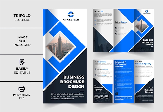 design brochure aziendale a tre ante con forma moderna