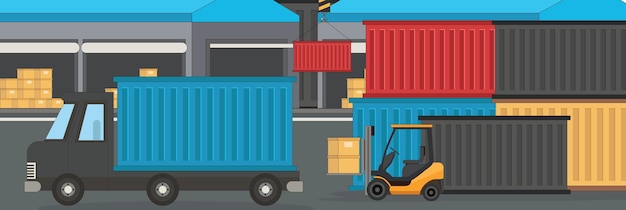 Design carino e piacevole di Logistics Company e oggetti interni di design vettoriale