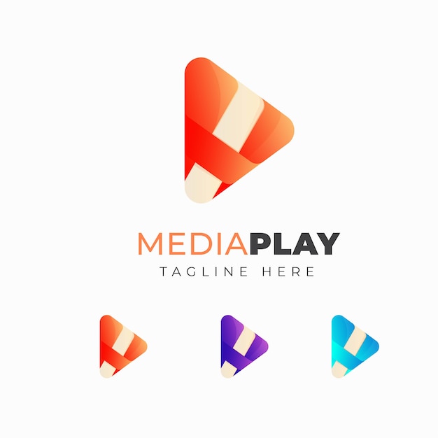 Design colorato logo riproduzione multimediale
