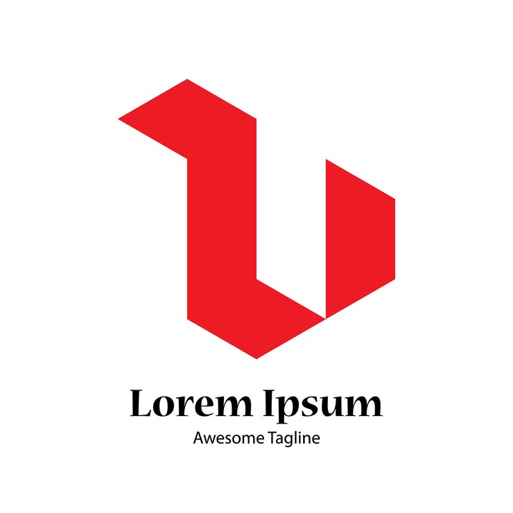 Design con logo sfumato lettera V colorato