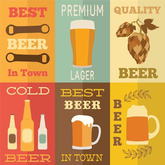 Design concetto di birra piatto
