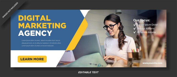Vettore design copertina facebook dell'agenzia di marketing digitale