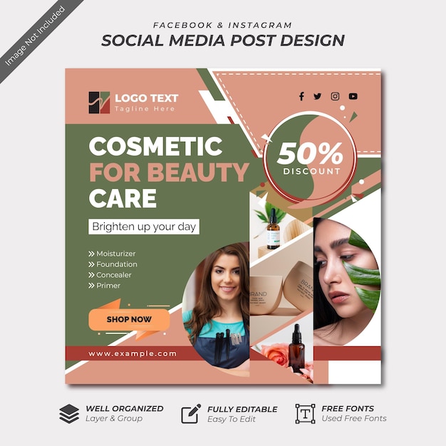 Design cosmetico per banner per social media