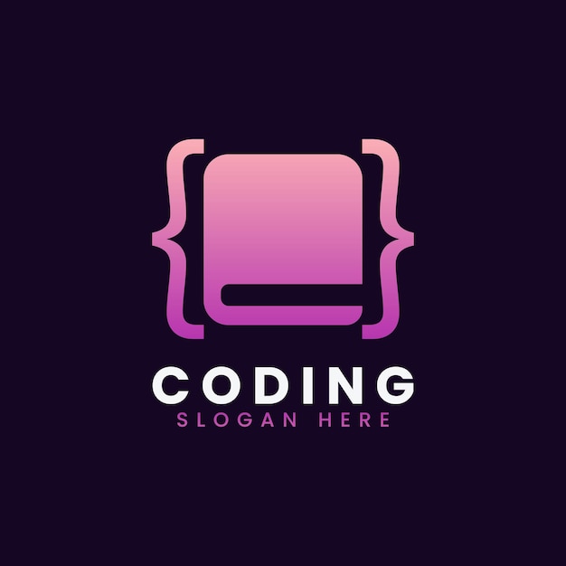Design creativo astratto moderno del logo di programmazione Modello di progettazione del logo del libro di codifica a gradiente colorato