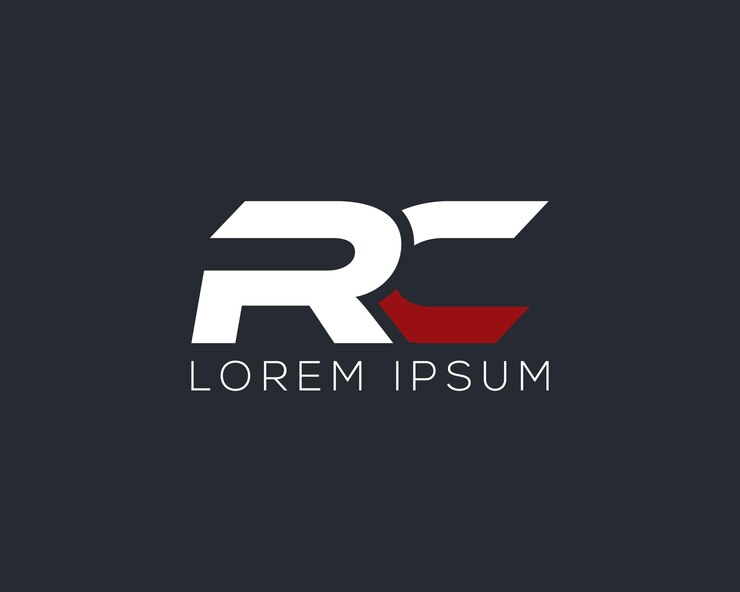 Design creativo del logo delle lettere RC