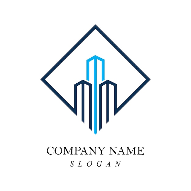 Design creativo del logo per la costruzione di edifici