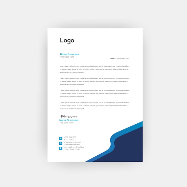 Design creativo del modello di carta intestata