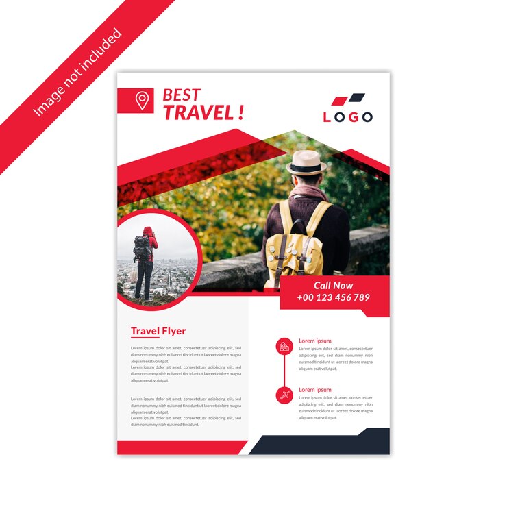 Design creativo del volantino di viaggio