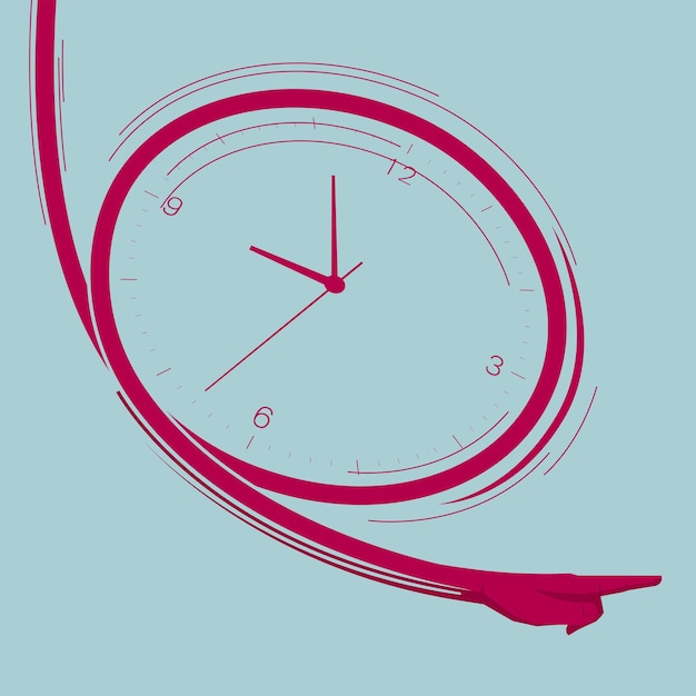 Design creativo dell'orologio. Isolato su sfondo blu.