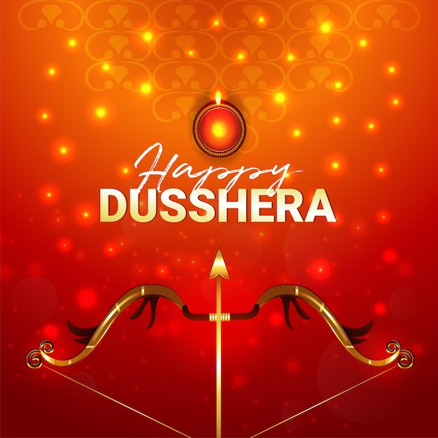 Design creativo della carta di celebrazione felice dussehra