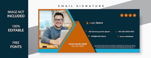 Design creativo della firma dell'e-mail