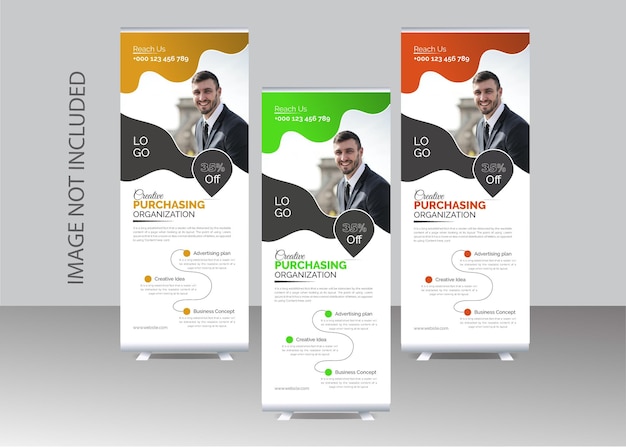 Design creativo di banner a display arrotolato
