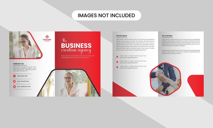 Design creativo di brochure bifold vettoriale