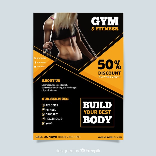 Design creativo modello flyer fitness