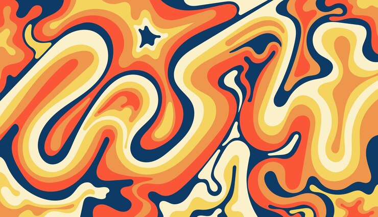 Vettore design dai colori vivaci e sfondo colorato ondulato