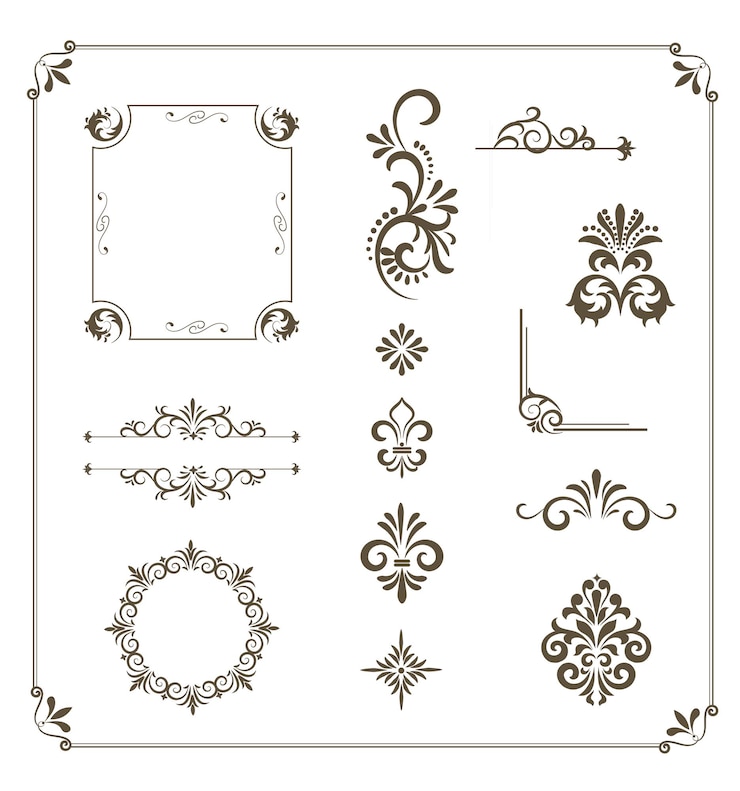 Vettore design dei bordi ornamentali gratuito