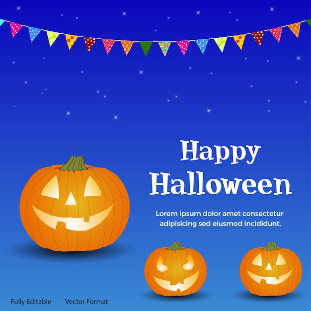 Design del giorno di Halloween con sfondo blu