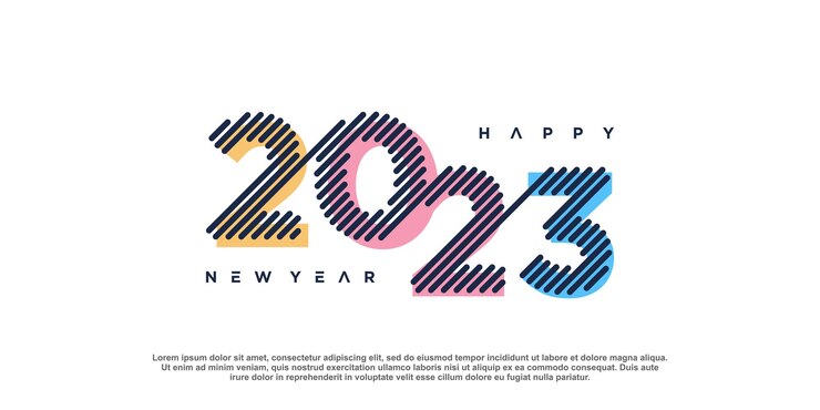 Vettore design del logo 2023 per il nuovo anno con concept creativo