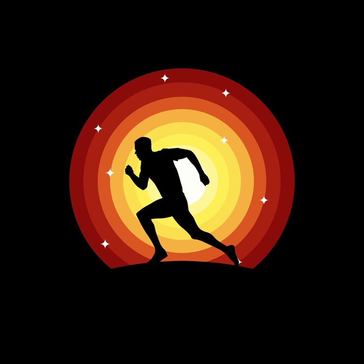 Vettore design del logo astratto in esecuzione sportiva