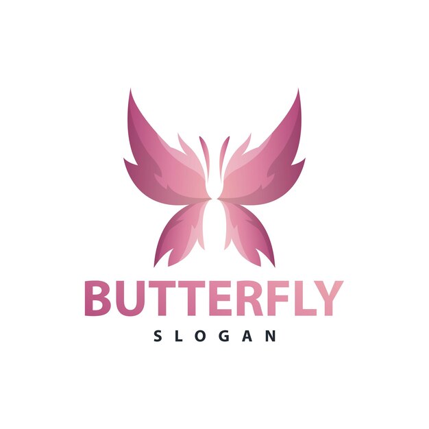 Design del logo Butterfly bellissima illustrazione di animali volanti vettore semplice e minimalista colorato