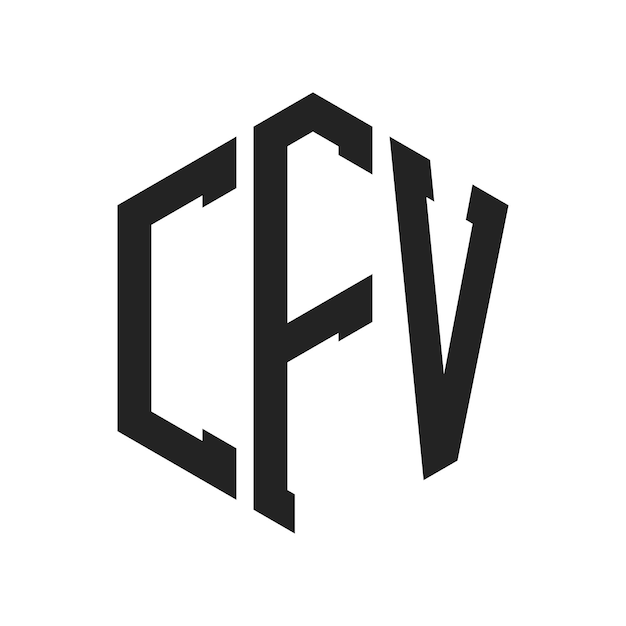 Design del logo CFV Lettera iniziale CFV Monogramma Logo in forma esagonale