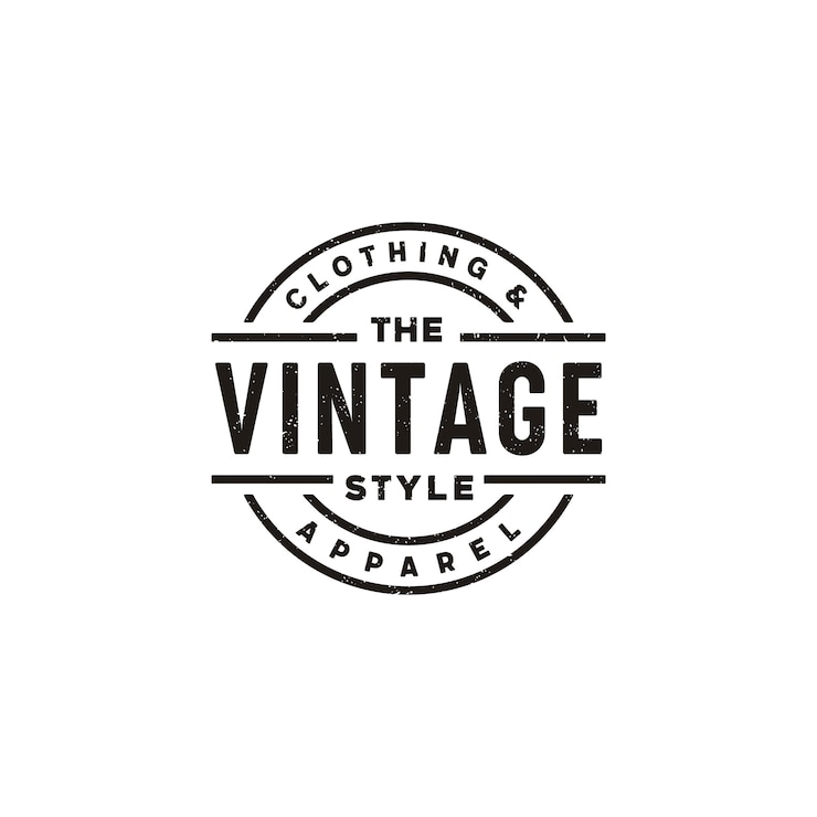 Vettore design del logo classico vintage retrò etichetta distintivo per abbigliamento in tessuto