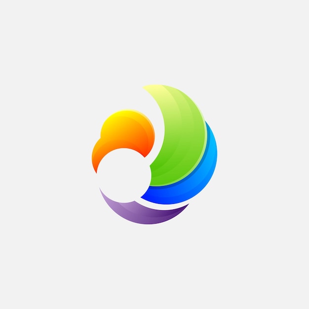 Design del logo con collo di uccelli
