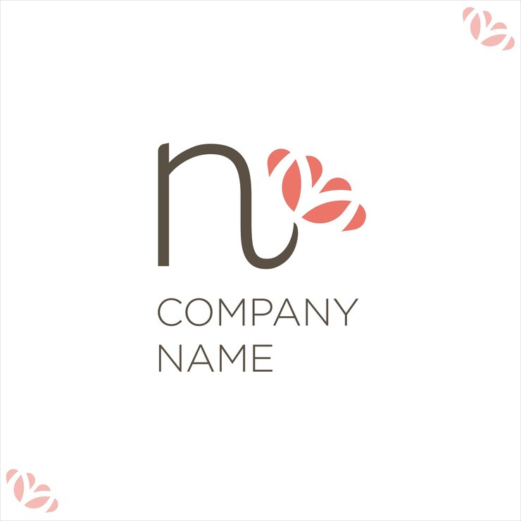Vettore design del logo con la lettera n concept moderno di fiore e femmina