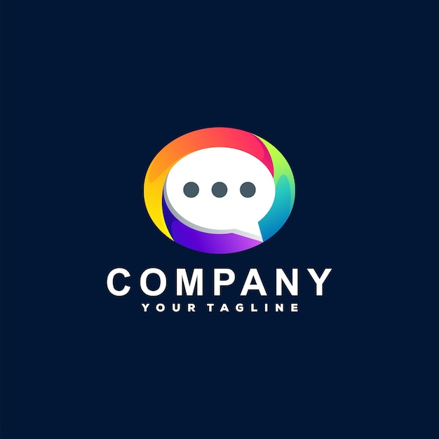 Design del logo con sfumatura di colore della chat
