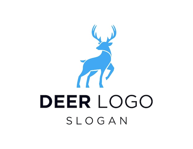 Design del logo dei cervi Creato utilizzando l'applicazione Corel Draw 2018 con uno sfondo bianco