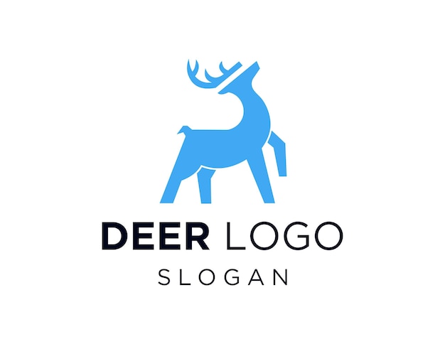 Design del logo dei cervi Creato utilizzando l'applicazione Corel Draw 2018 con uno sfondo bianco