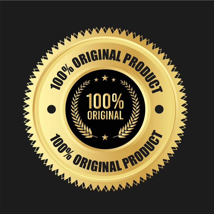 Design del logo dei prodotti originali e icona del vettore originale Design del badge di fiducia