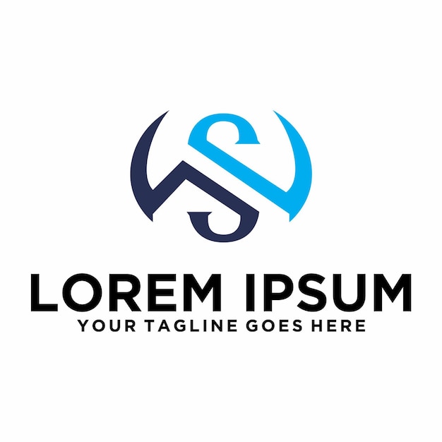 Design del logo del gioco lettera WS