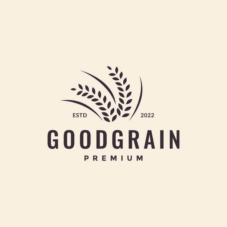 Design del logo del grano di grano hipster