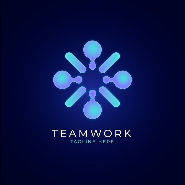 Design del logo del lavoro di squadra sfumato