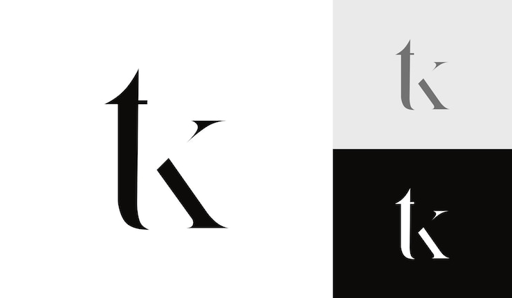 Vettore design del logo del monogramma iniziale della lettera tk
