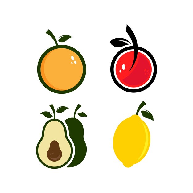 Design del logo del negozio di frutta e logo della lettera
