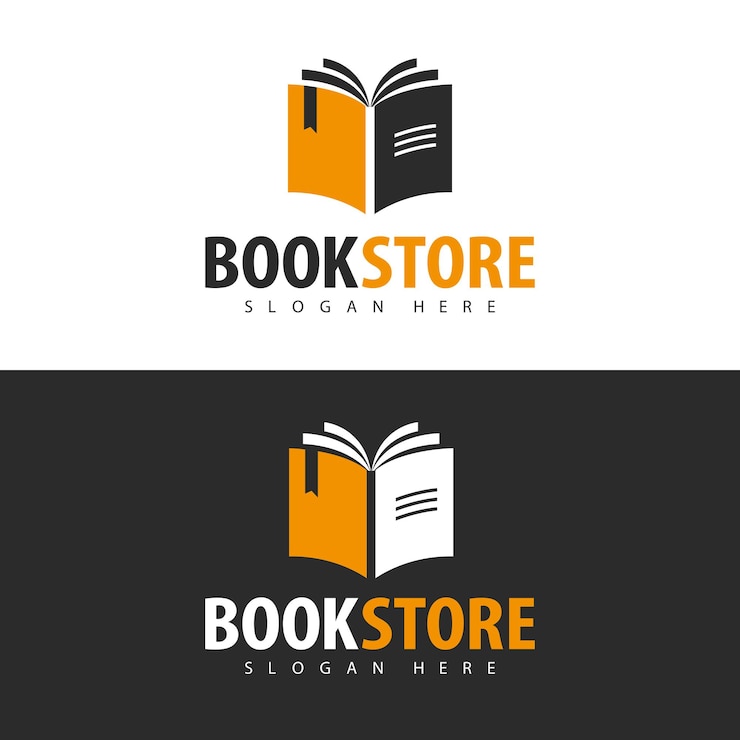 Vettore design del logo del negozio di libri