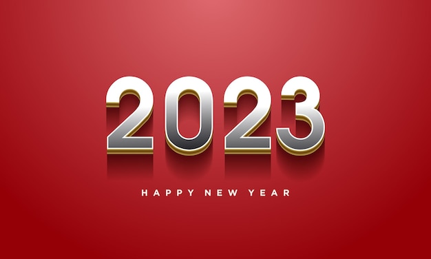 design del logo del nuovo anno 2023 con numeri d'argento
