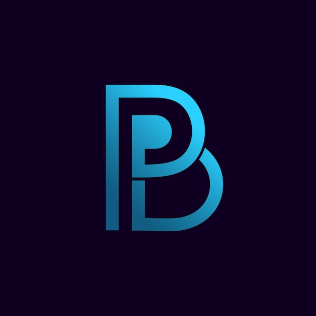 Design del logo del profilo sfumato della lettera b