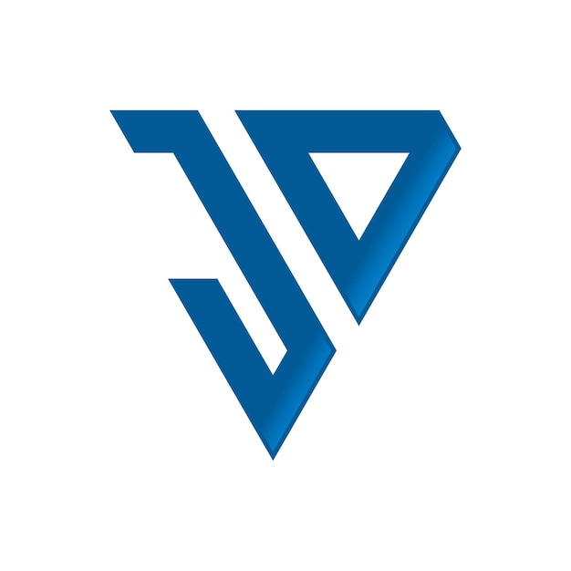 Design del logo del triangolo di lettere JD
